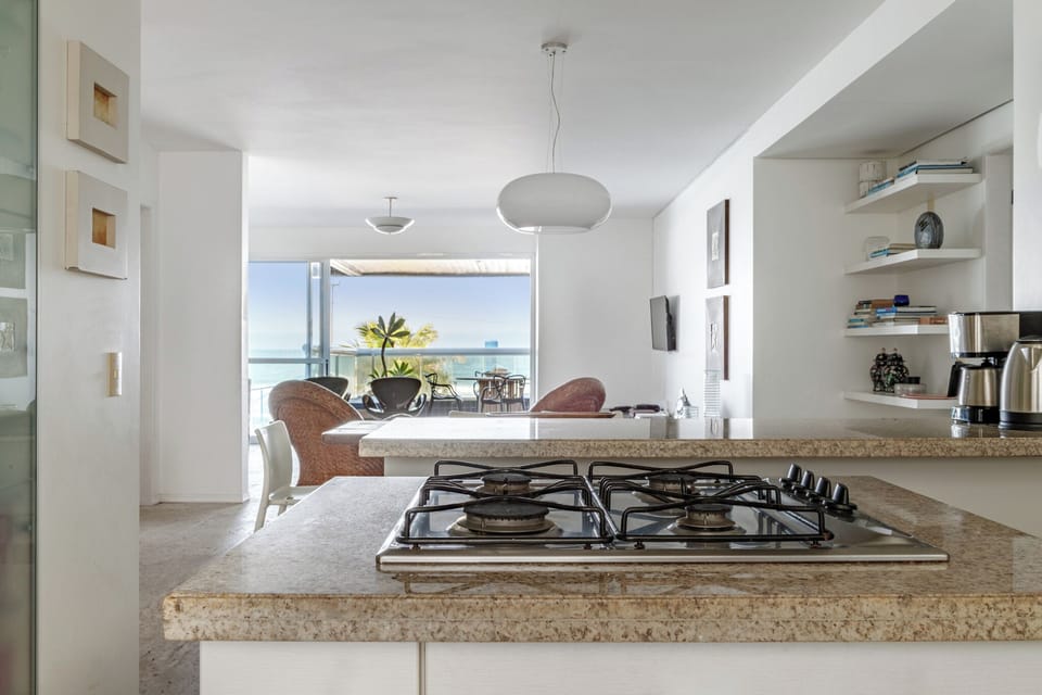 Gourmet kitchen with ocean view