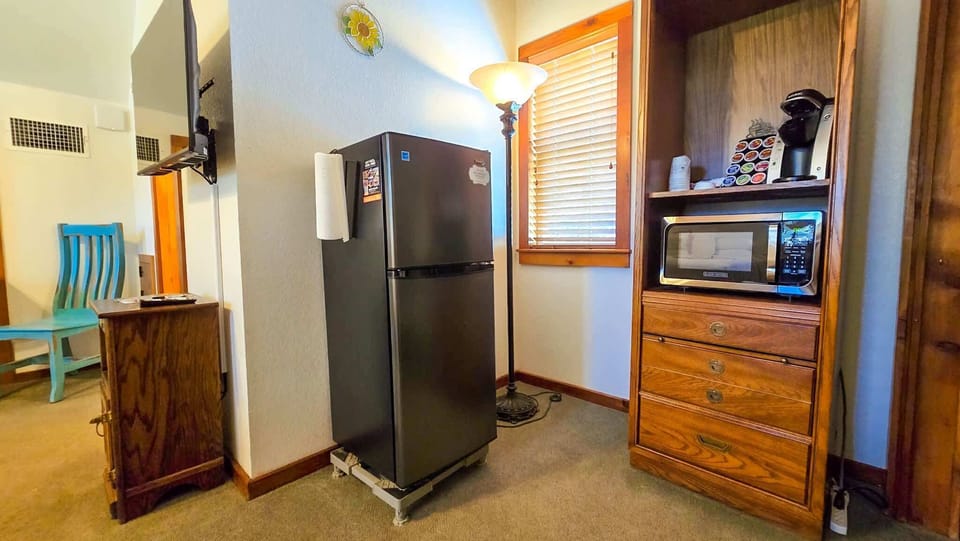 Keep snacks & leftovers stored safely in the fridge upstairs​