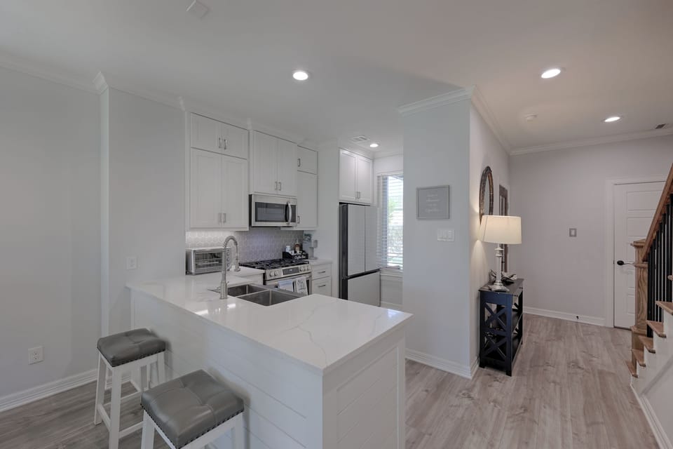 Kitchen Includes dishes, utensils, pots, pans, silverware, paper and hand towels