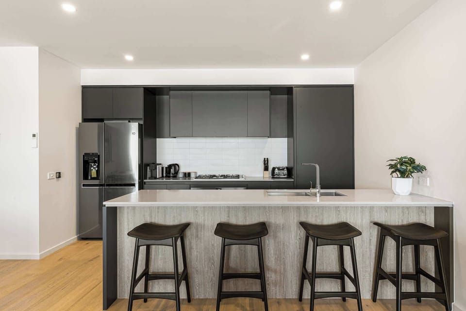 Sleek modern kitchen, designed for slow mornings