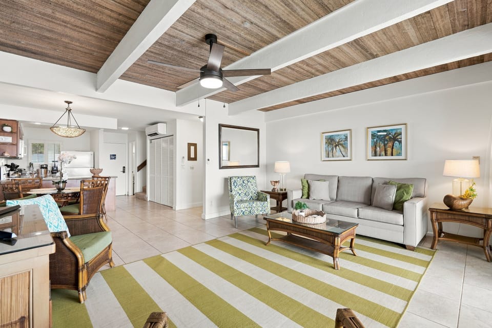 Cooking, dining, relaxing, and ocean views come together in one inviting space.