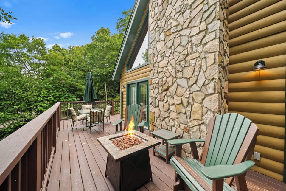 Open Air Deck with Fire Table and Outdoor Seating