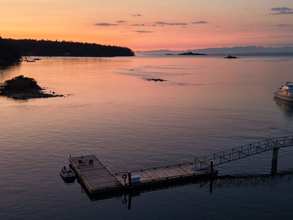 Private dock and tranquil waterfront sunsets with stunning coastal views