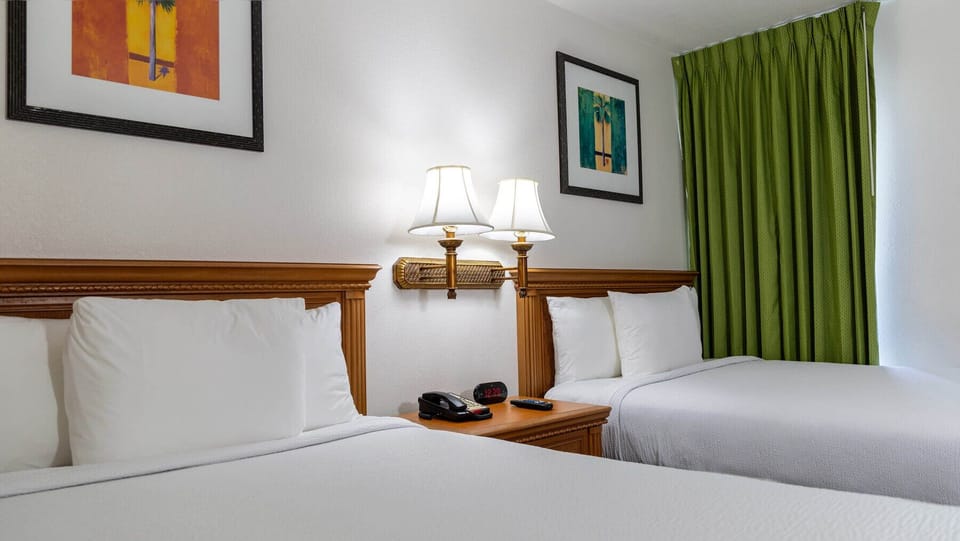 Sink into crisp beds for a quiet, restorative night’s sleep.