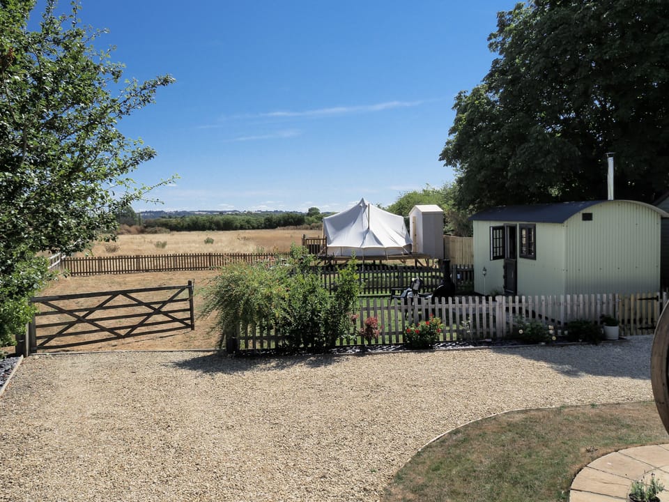 Wonderful rural outlook from Cosy Conkers, and its little sister bell tent Conkers & Canvas