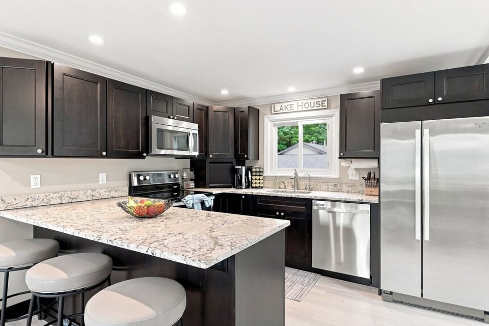 Kitchen island with additional seating