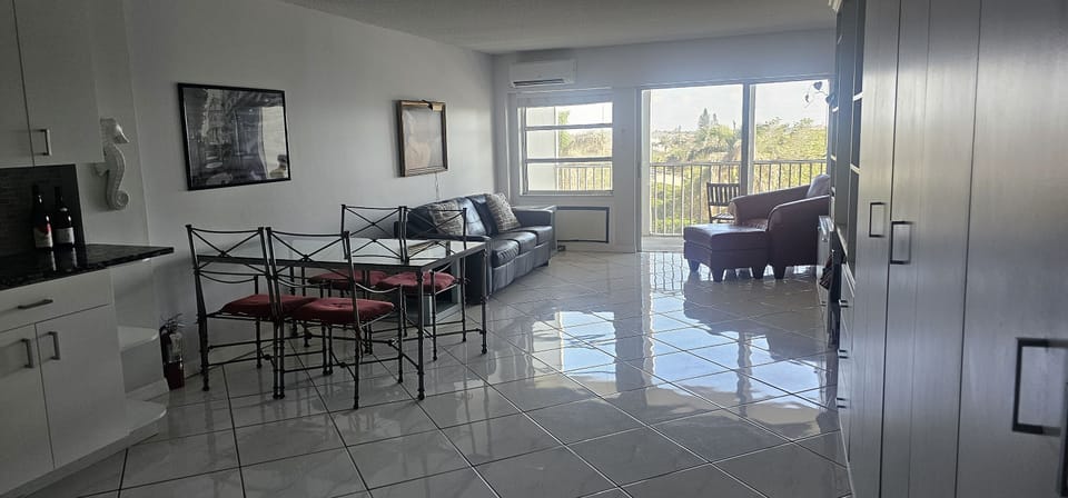 Living room with dinning table.
