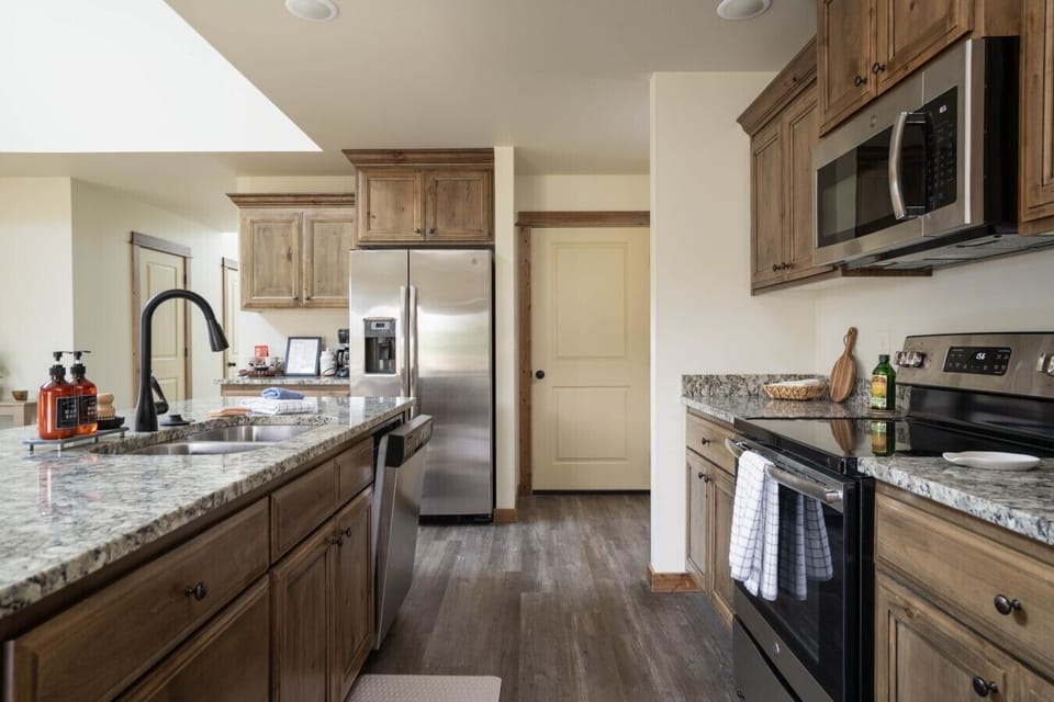 Fully equipped kitchen for preparing meals during your stay.