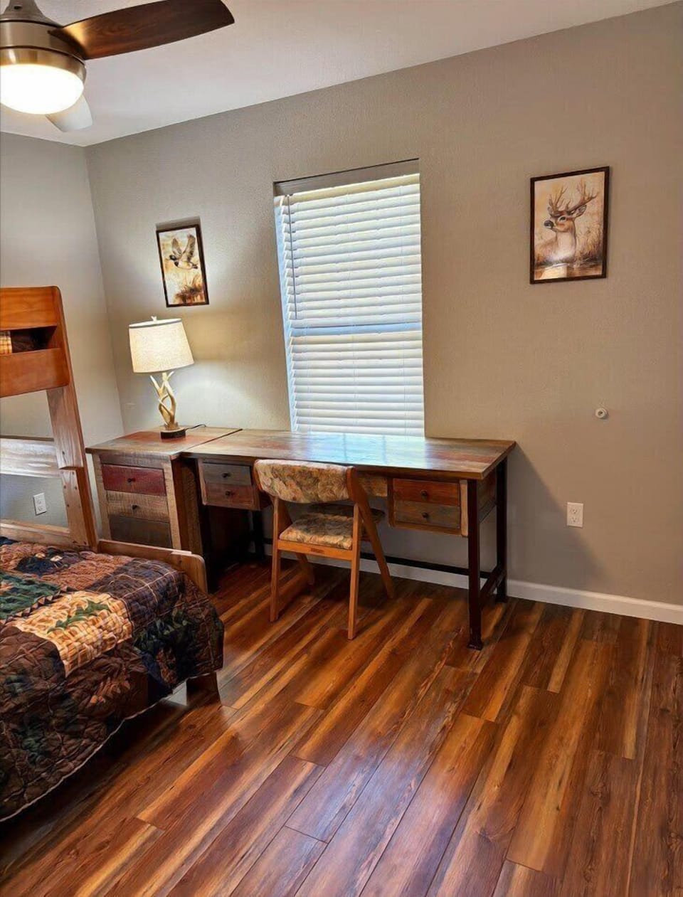 Work desk in the second bedroom for your computer or if you need to work from your stay