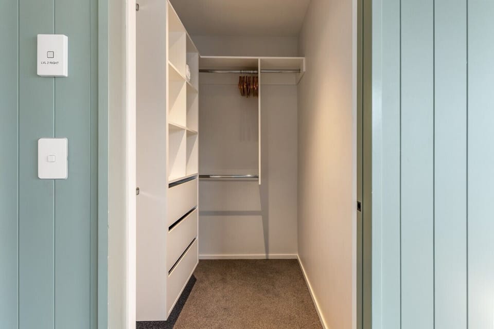 The walk-in wardrobe, room to unpack properly