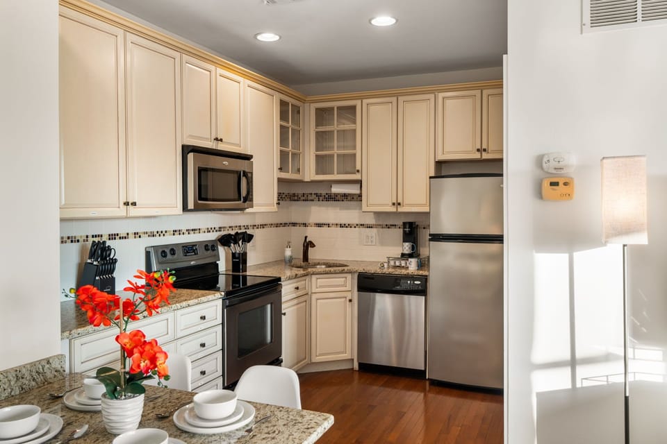 Stock the refrigerator and prepare your favorite meals whenever you feel like staying in.