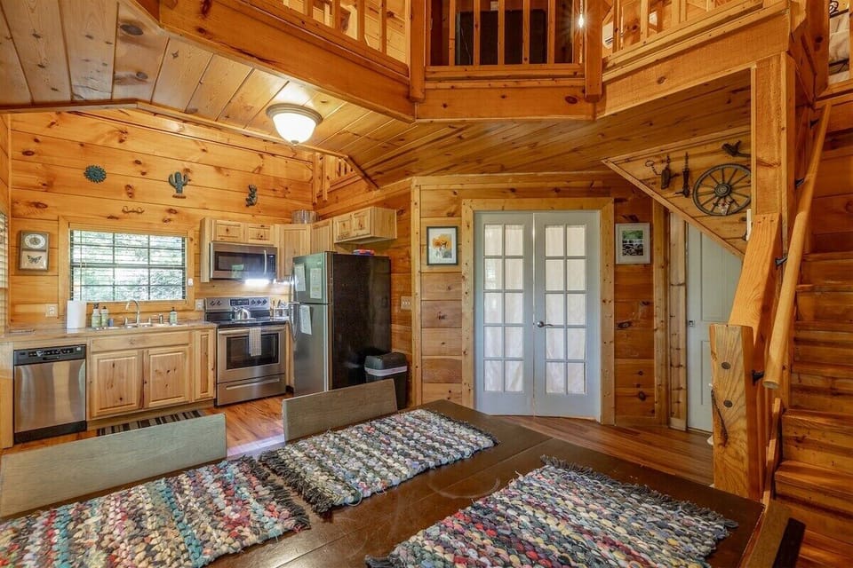 Open concept dining table and kitchen