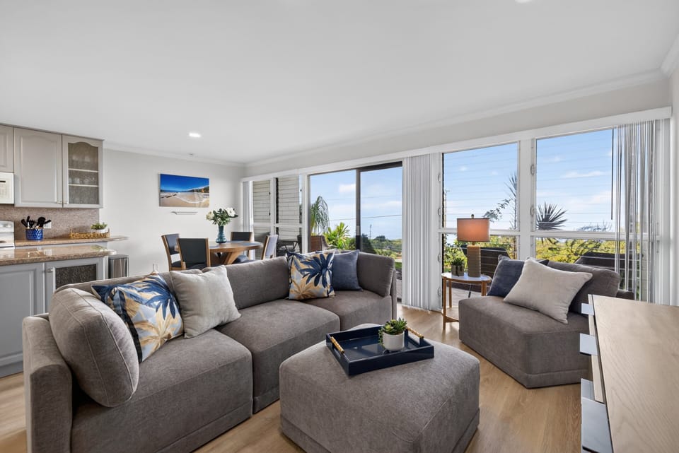 living and dining space combined with a view.