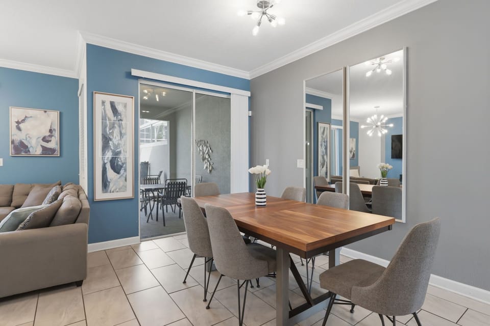 Comfortable dining space for family meals, game nights, or an easy takeout night after the parks.