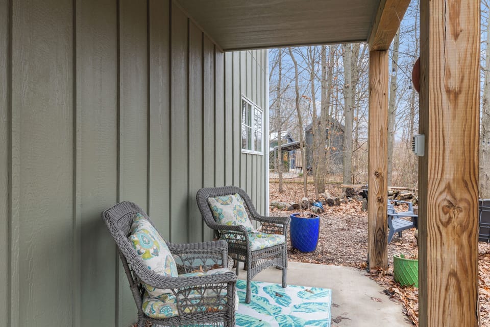 Outside seating area. 