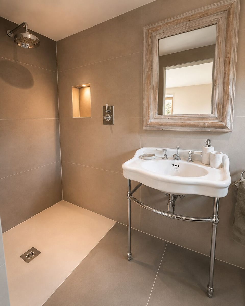 En-suite shower room with toilet. 