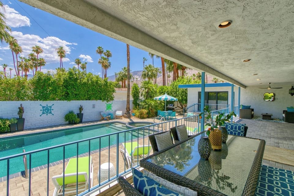 Over covered outdoor table