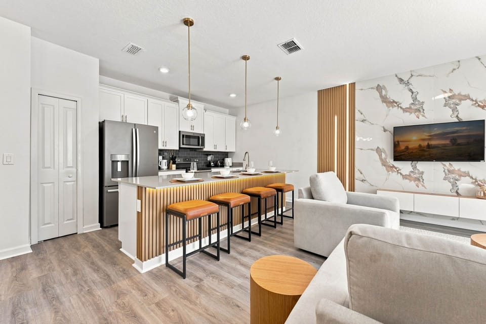 Living room and kitchen