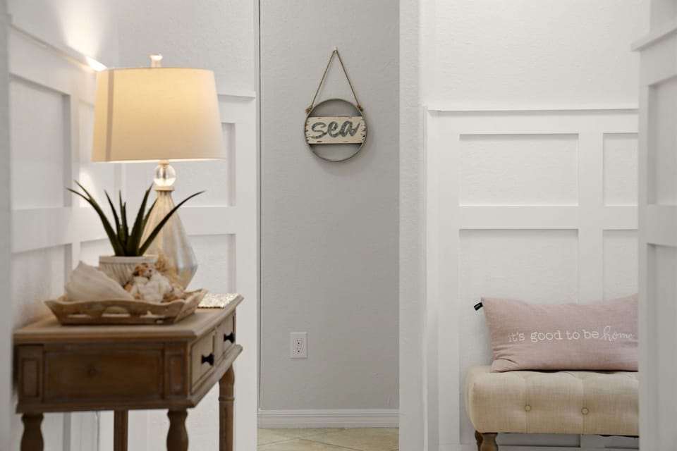Coastal decor details carry through the whole home.