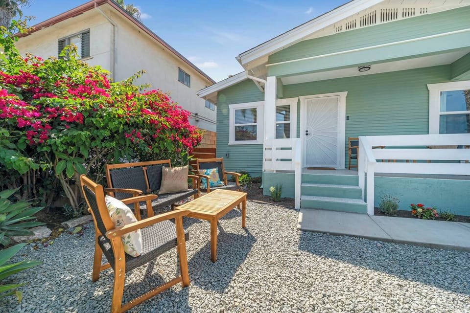 Enjoy the San Diego sunshine while sitting in our garden.  