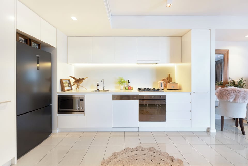 An internal laundry beside the bathroom caters to your everyday convenience with a washing machine and dryer.