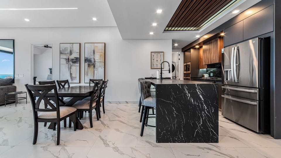 Bright dining space near the kitchen.