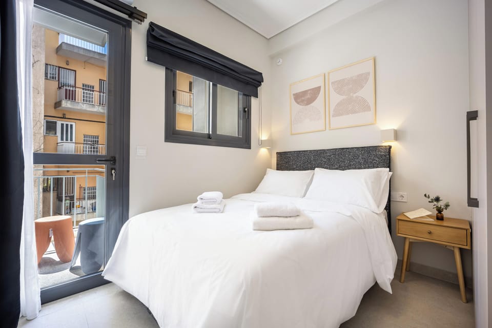 Double bedroom with warm natural light