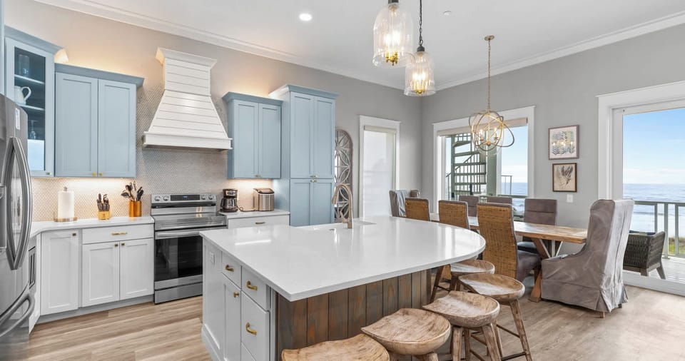Head up to the second floor to enjoy more of this fabulous seaside home​