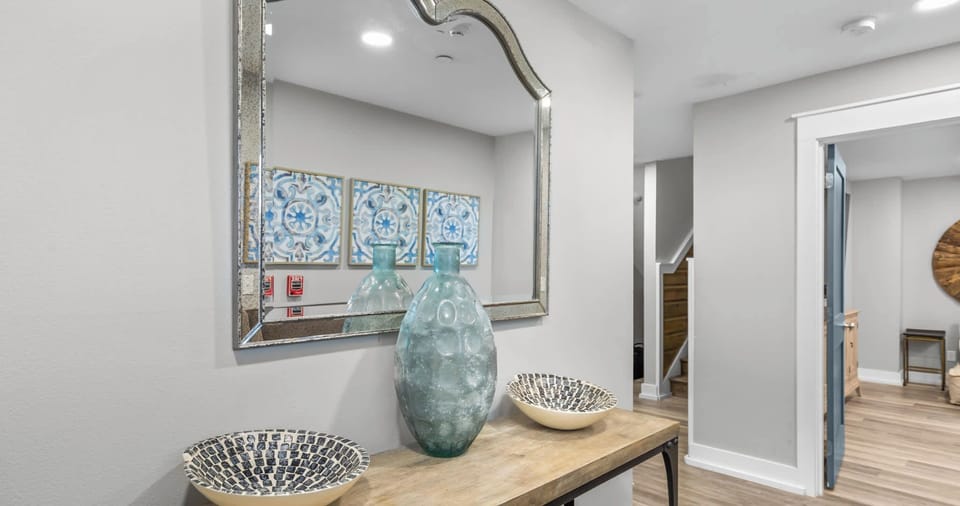 The first-floor full bath includes a single vanity & shower​