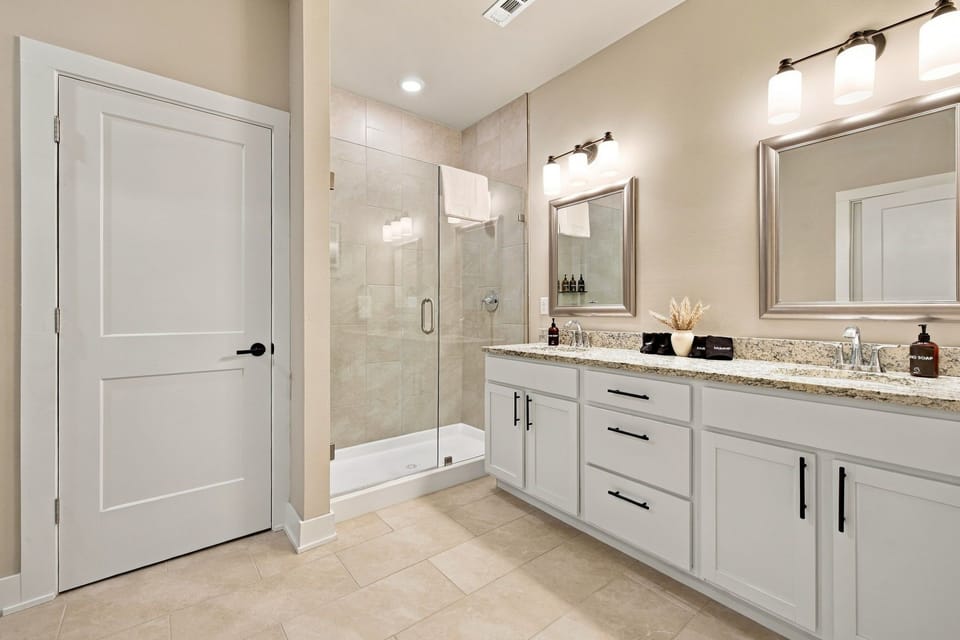 Spacious primary bathroom.