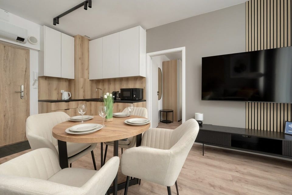 Kitchenette with a toaster.