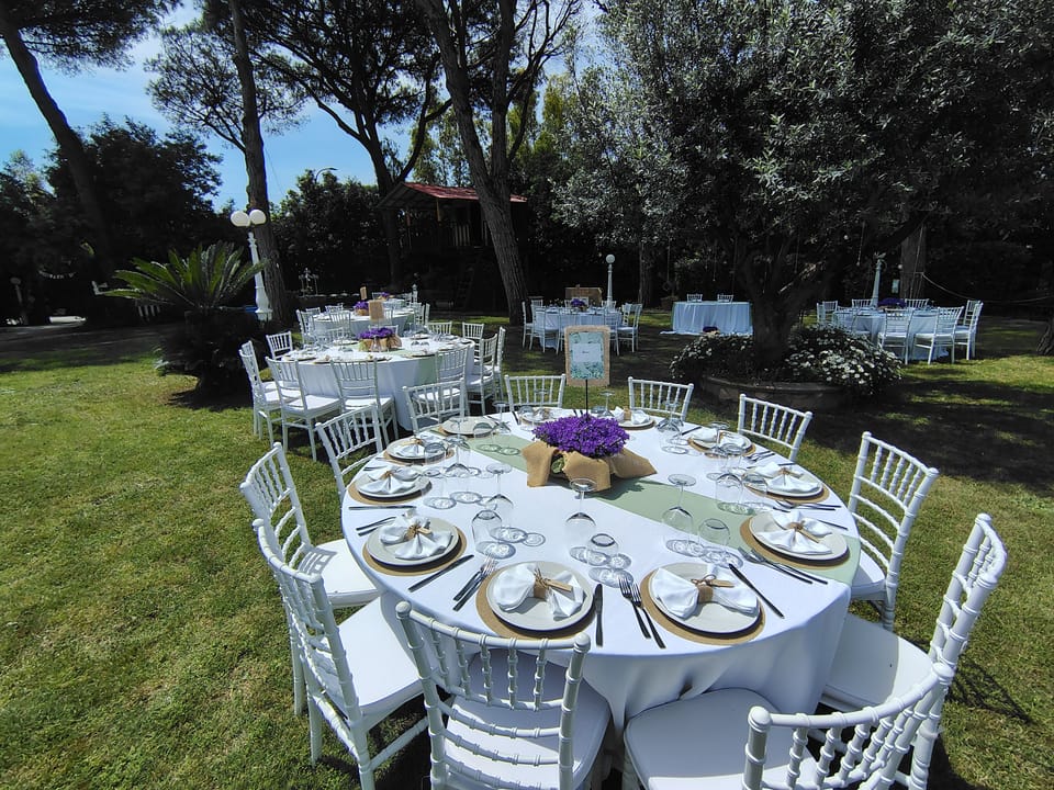 Outdoor banquet area