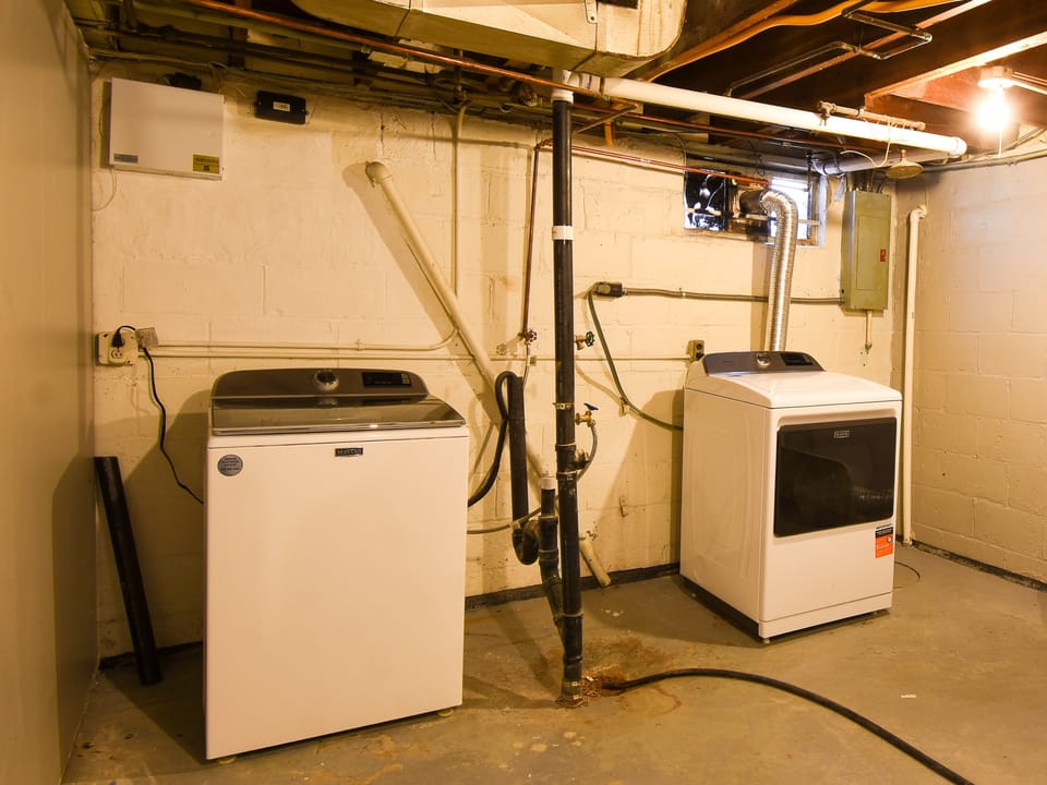 Appliance, Washer, Basement, Indoors, Room