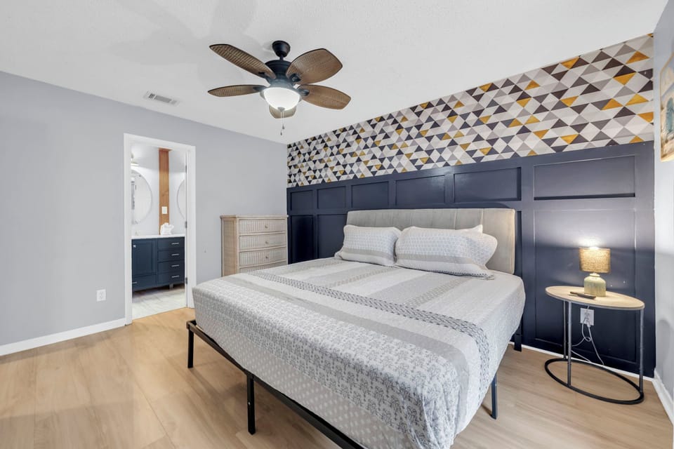 Master bedroom with ensuite bathroom
