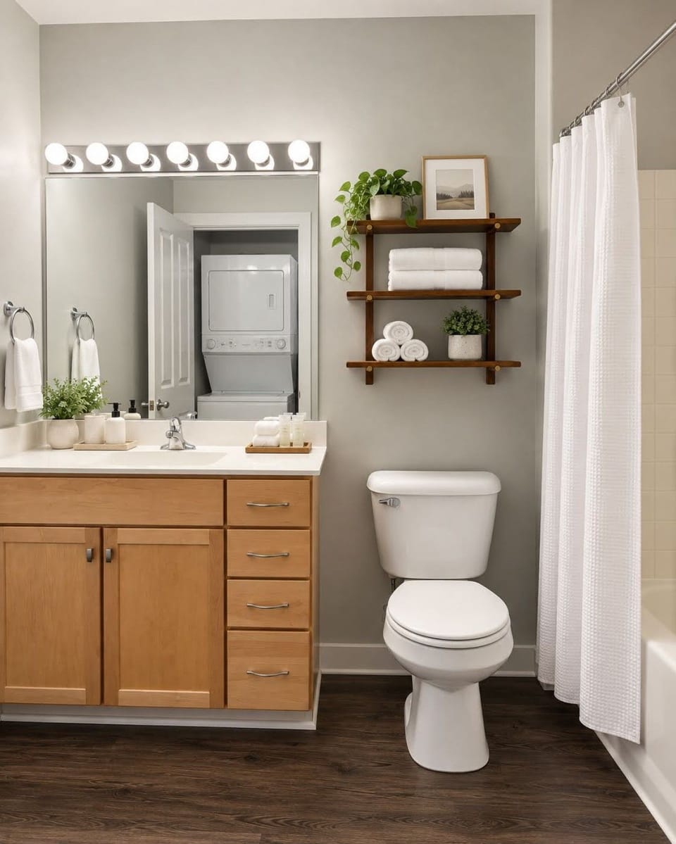 Sparkling clean bathroom with fresh, fluffy towels