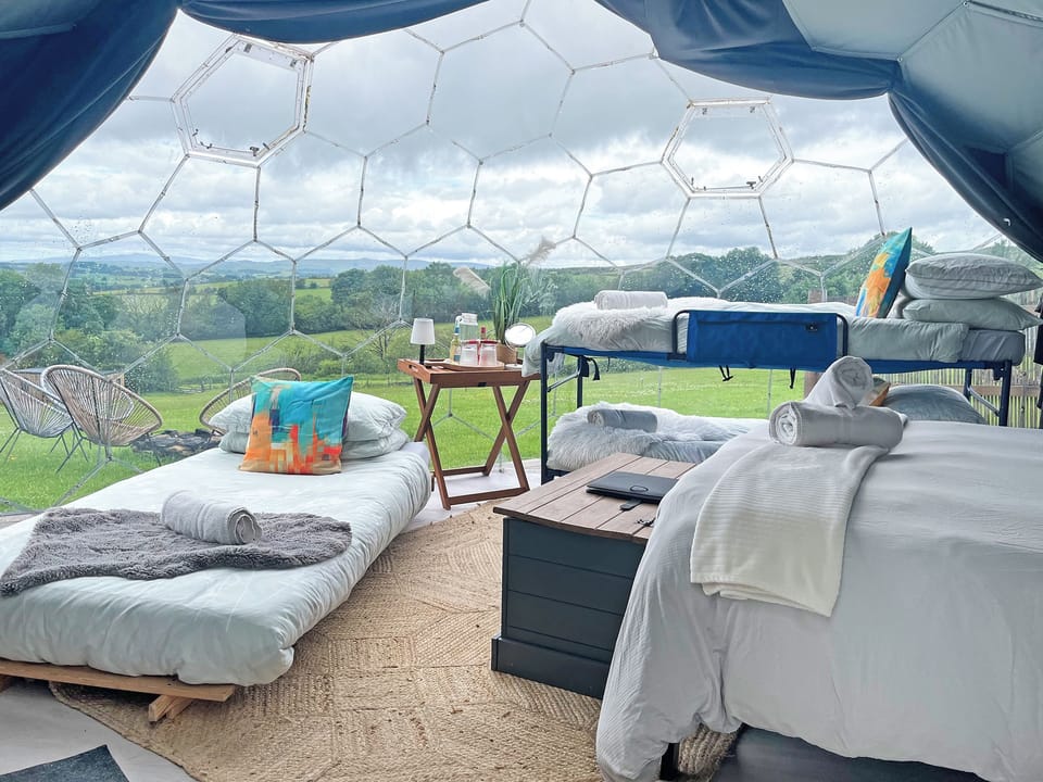 Open plan living space | Ingleborough Dome - Deerstone Glamping, Clitheroe and the Ribble Valley