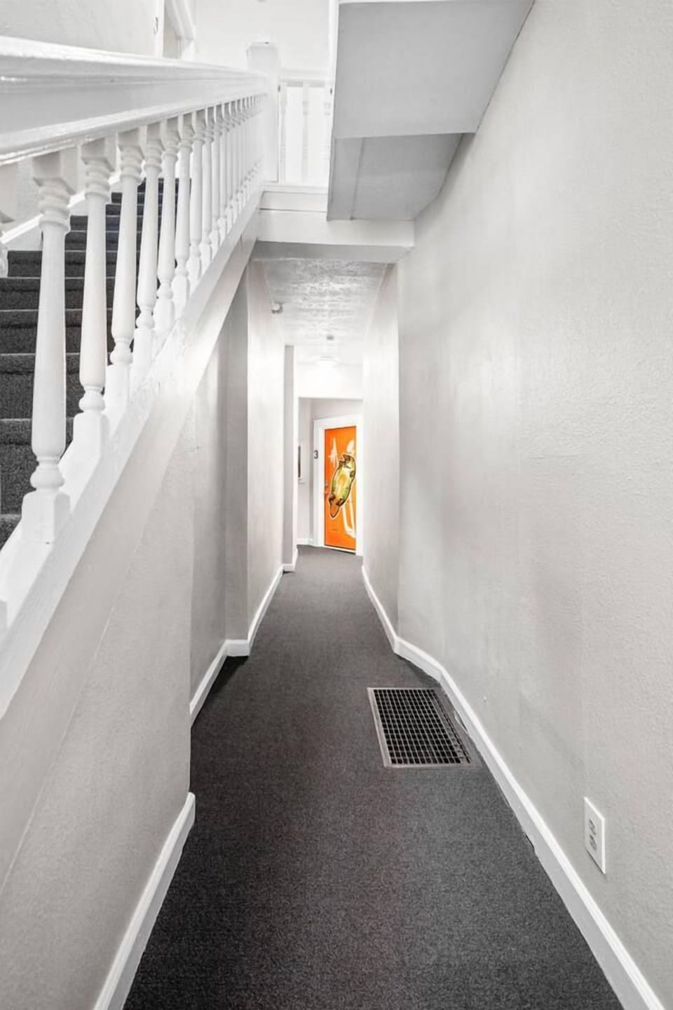 From front door, apartment located down hall, to left. 1st floor apartment.