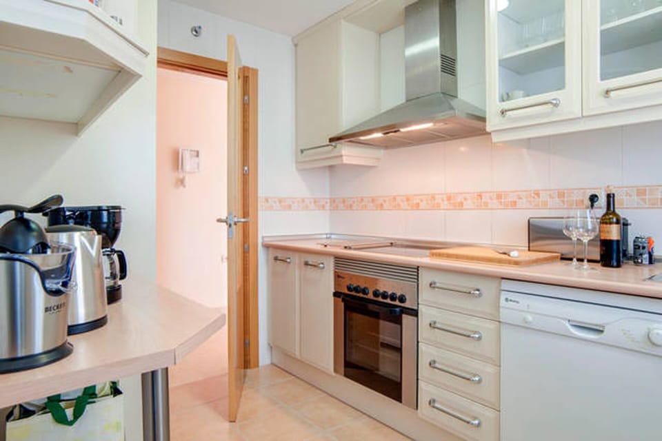 Fully equipped kitchen with modern appliances