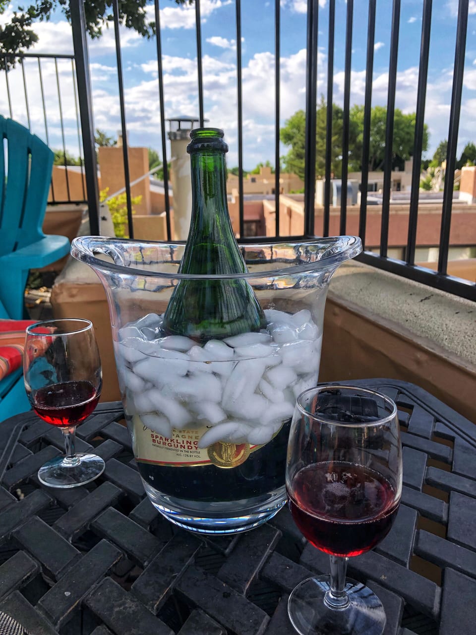 Life is good when celebrating and taking in the view from the rooftop deck. 