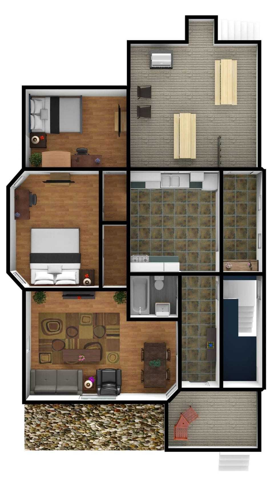 Downstairs apartment layout