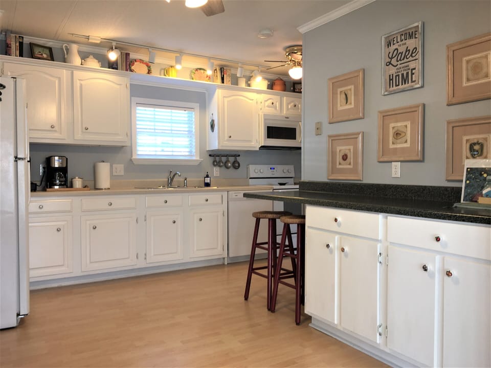 The kitchen is fully appointed with about anything you could need. 