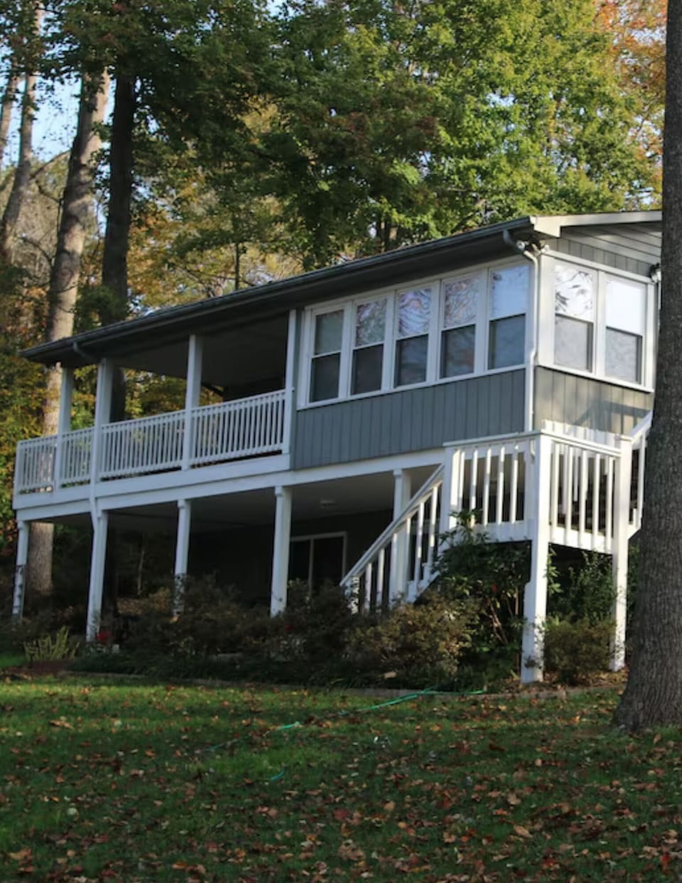 Gentle sloped yard. Easy for children and adults. 