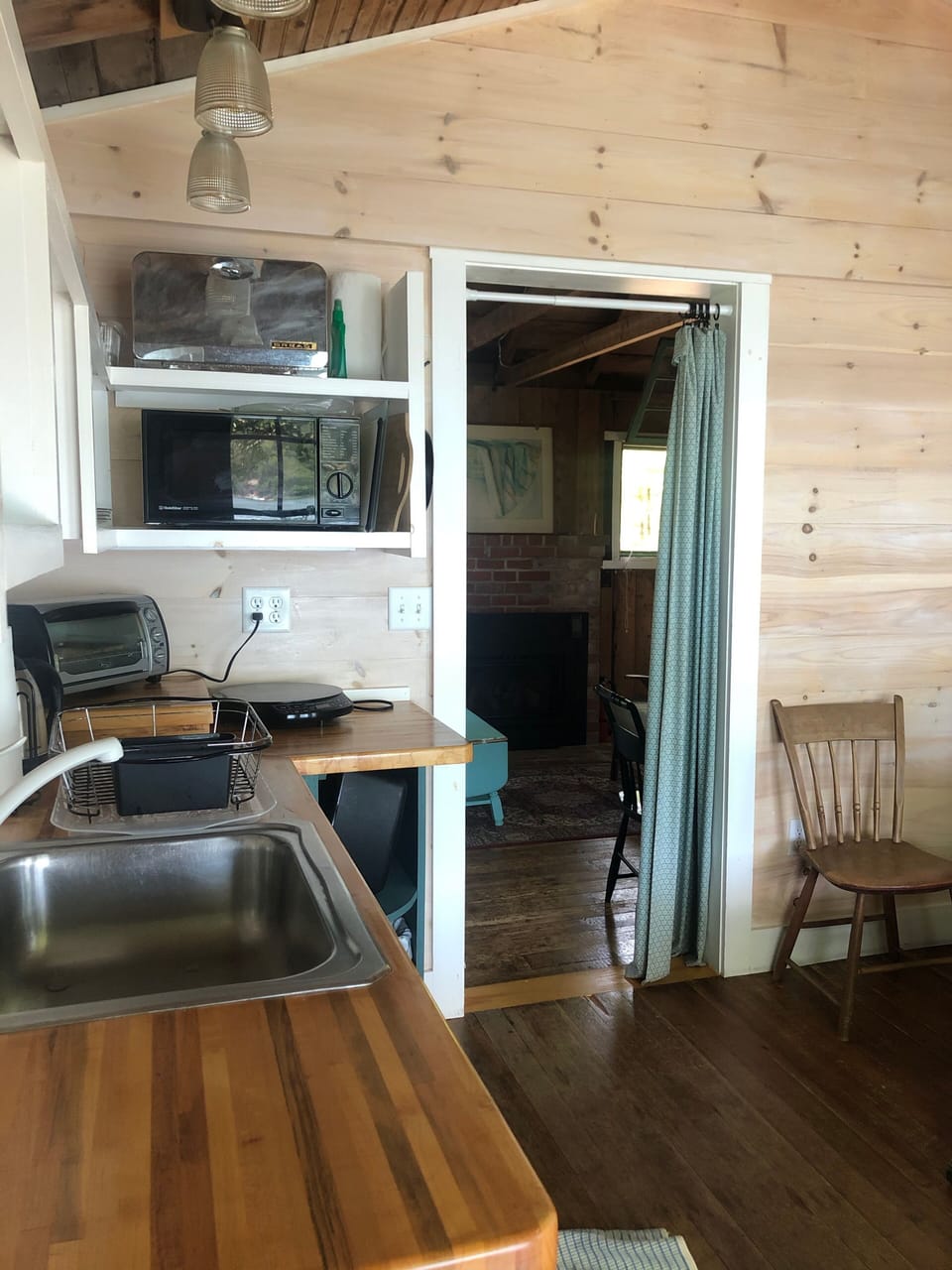 kitchenette looking into the living room