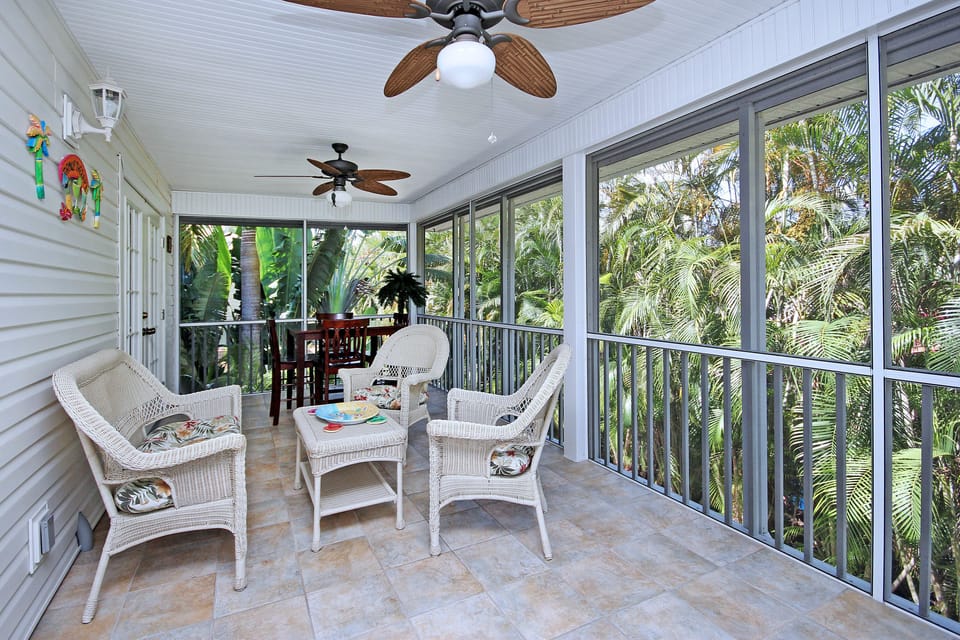 Lanai with a game table