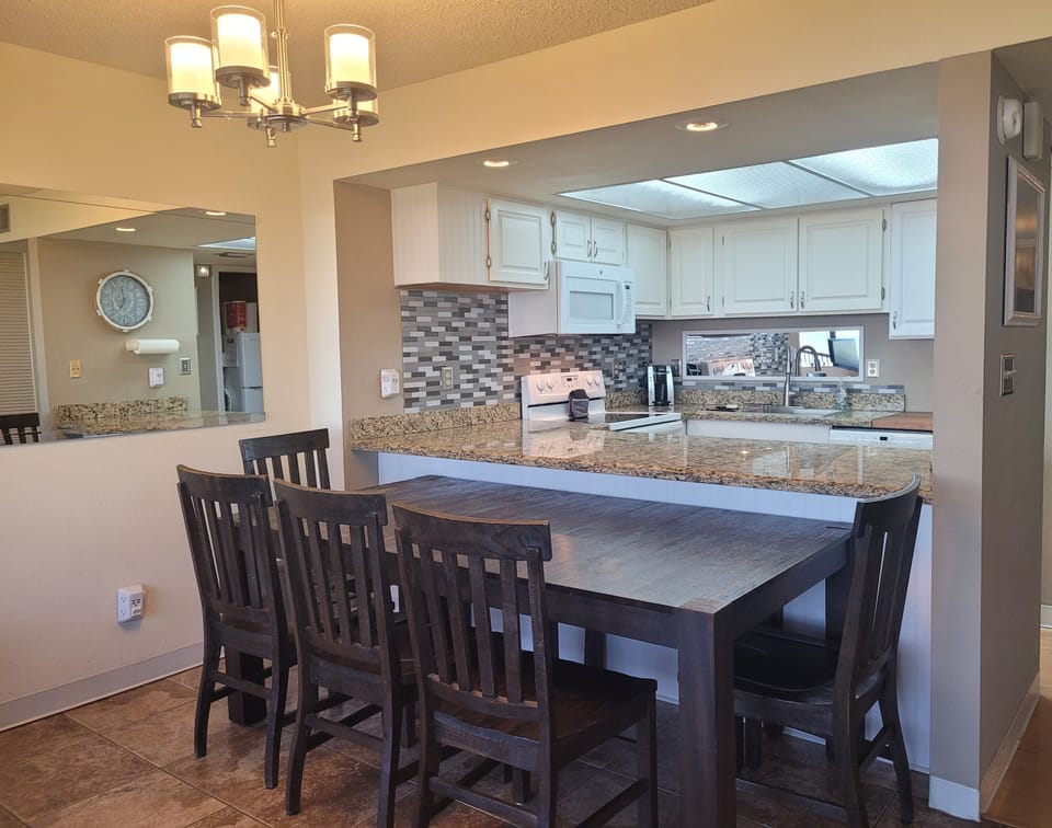 Fridge, stove, dishwasher, microwave, coffeemaker/Keurig, toaster, pots/pans etc