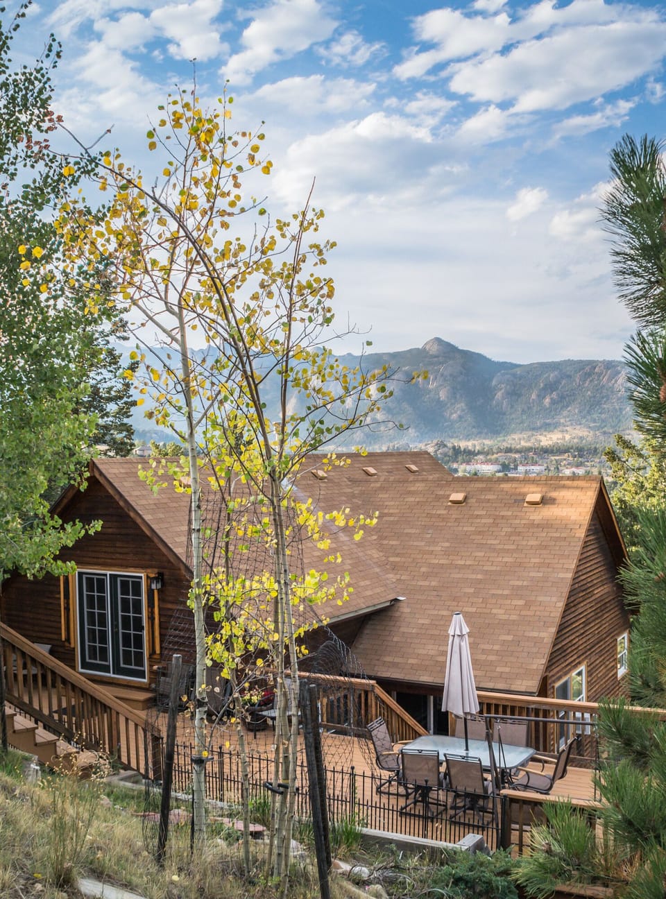 Estes Mountain Home. Stanley Hotel in background.