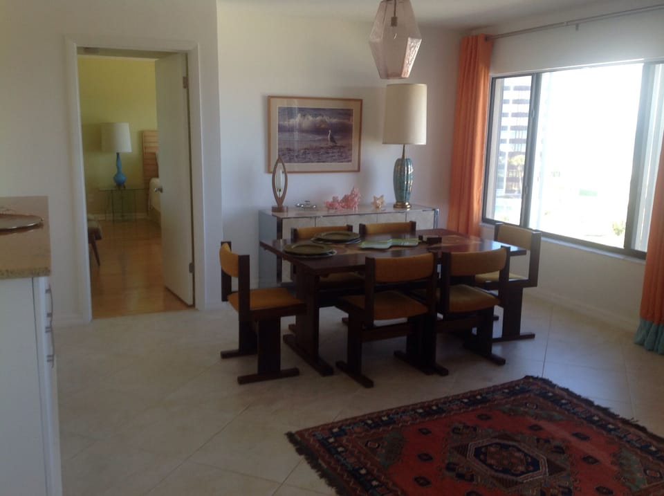 Dining area and entrance to second bedroom