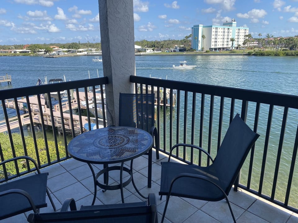 Gorgeous water views from our balcony
