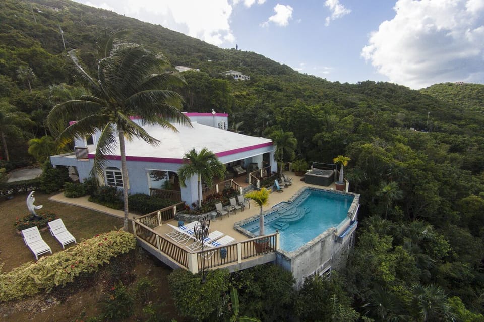 Aerial view of Villa Amour