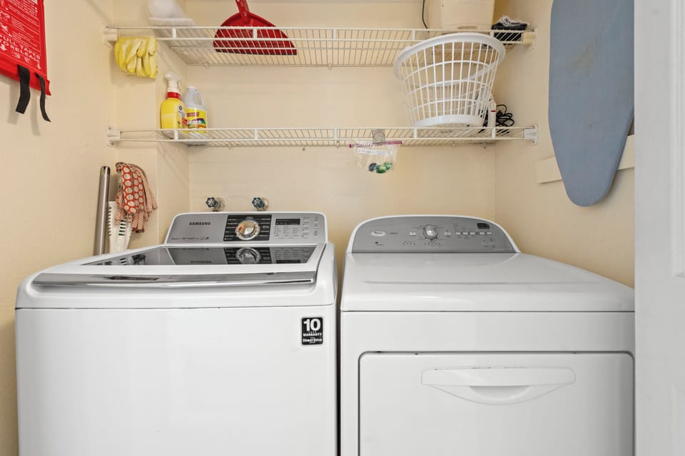 Full size washer and dryer inside condo for your personal use